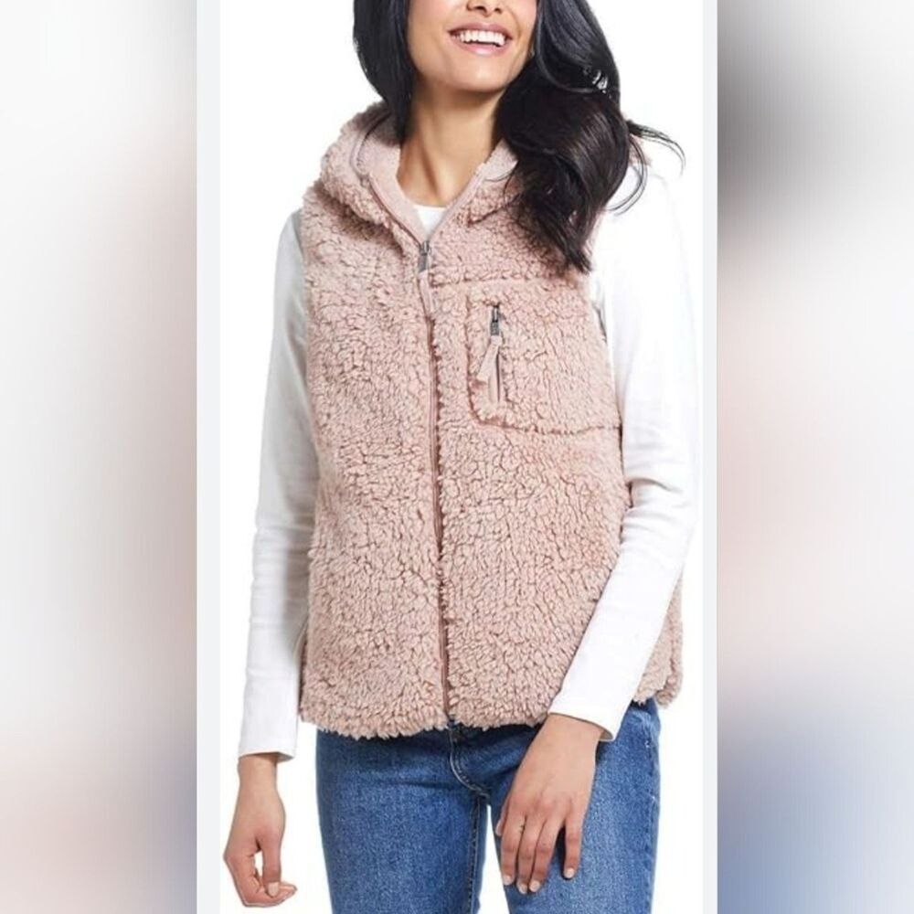 Women's Weatherproof Vintage Vest with Hood - Women's Size Small - Light Pink